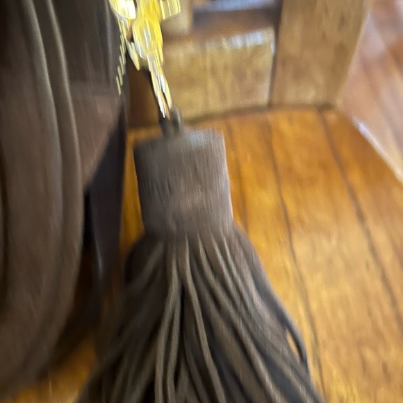 Spartina 449 Coffee Suede Saddle Crossbody Bag - Picture 5 of 15